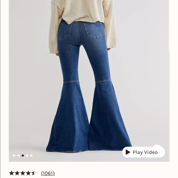 FREE PEOPLE JUST FLOAT ON FLARE JEANS SIZE 26 - Picture 6 of 10
